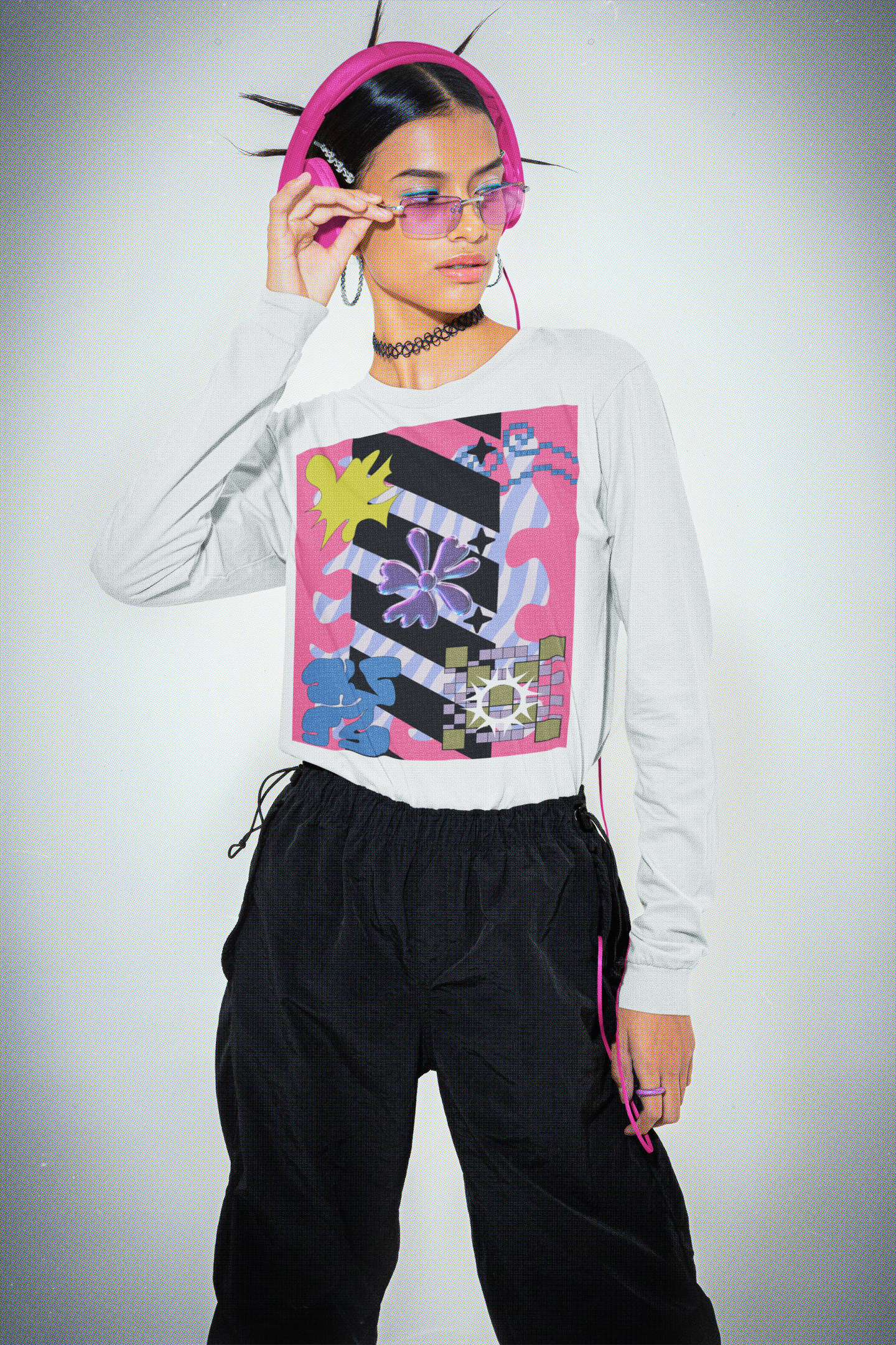 "Pixel Bloom Pop" Longsleeve T-shirt