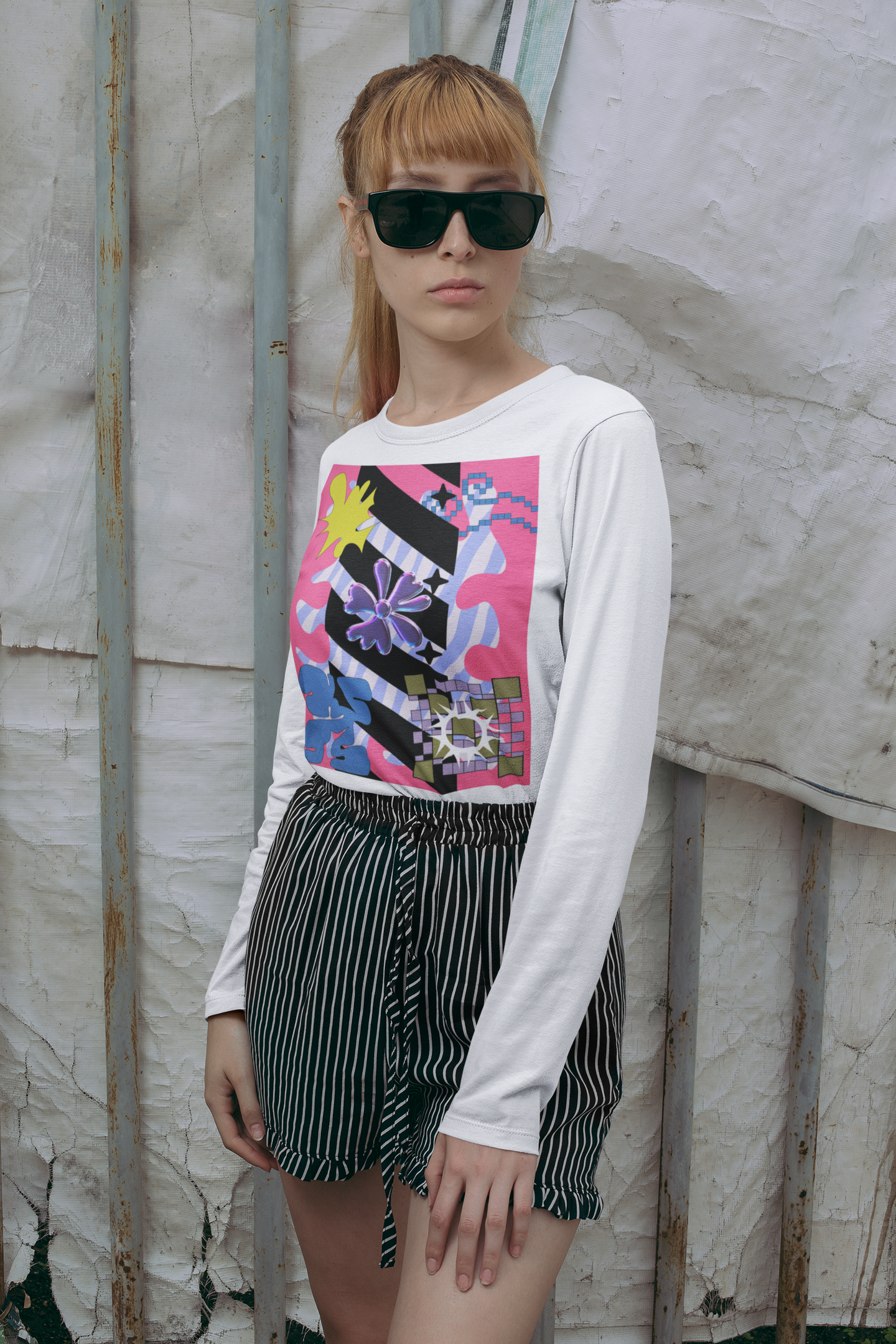 "Pixel Bloom Pop" Longsleeve T-shirt